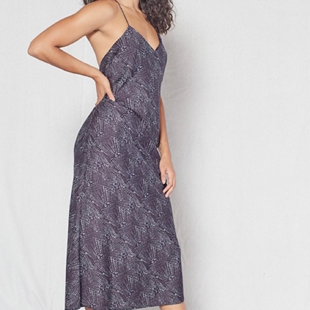 NWT Outerknown Aura Bias Cut Low Back Slip Dress Zodiac Sz L